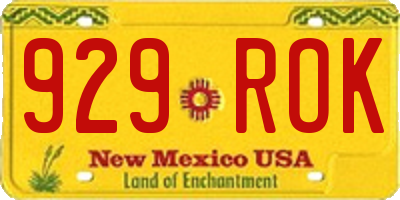 NM license plate 929ROK