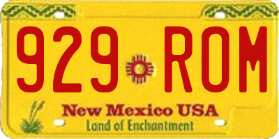 NM license plate 929ROM
