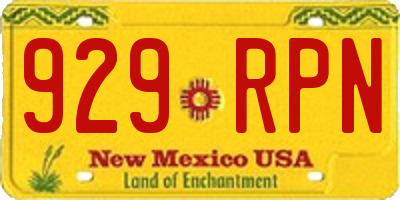 NM license plate 929RPN