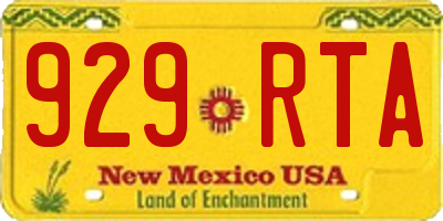 NM license plate 929RTA