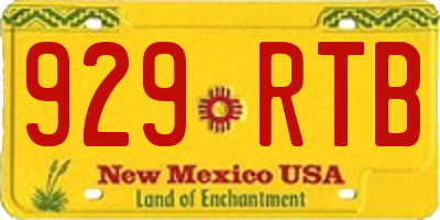 NM license plate 929RTB