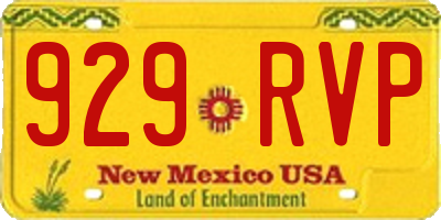 NM license plate 929RVP