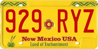 NM license plate 929RYZ