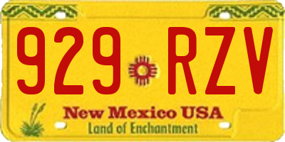 NM license plate 929RZV