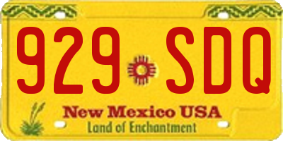 NM license plate 929SDQ