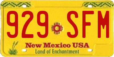 NM license plate 929SFM