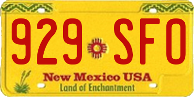 NM license plate 929SFO