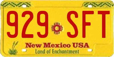 NM license plate 929SFT
