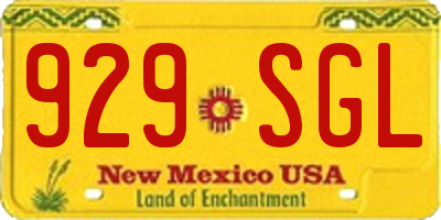 NM license plate 929SGL