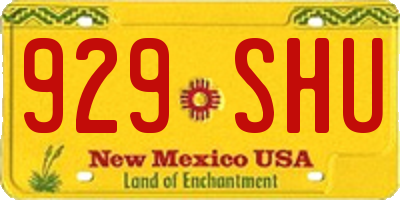 NM license plate 929SHU