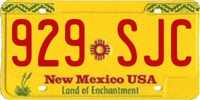 NM license plate 929SJC
