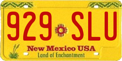 NM license plate 929SLU