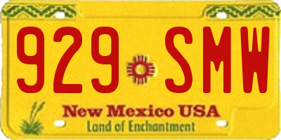 NM license plate 929SMW