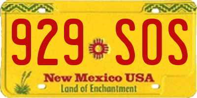 NM license plate 929SOS