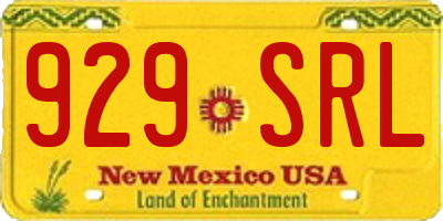 NM license plate 929SRL