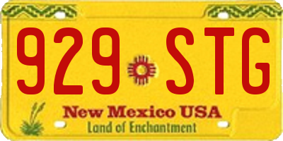 NM license plate 929STG