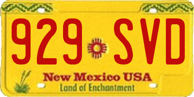 NM license plate 929SVD