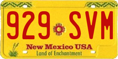 NM license plate 929SVM