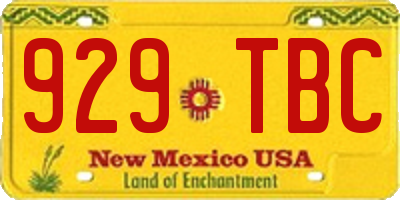NM license plate 929TBC