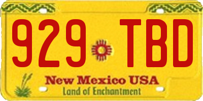 NM license plate 929TBD