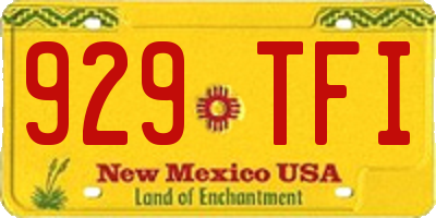 NM license plate 929TFI