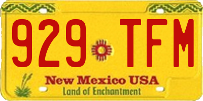 NM license plate 929TFM