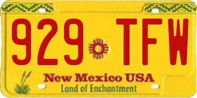 NM license plate 929TFW