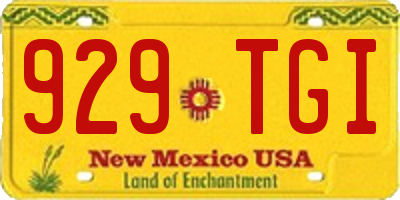 NM license plate 929TGI