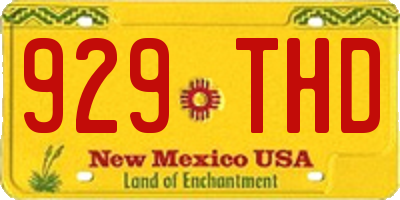 NM license plate 929THD