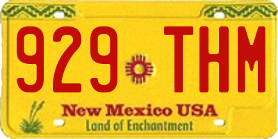 NM license plate 929THM