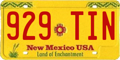 NM license plate 929TIN