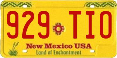 NM license plate 929TIO
