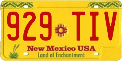 NM license plate 929TIV