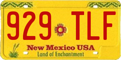 NM license plate 929TLF