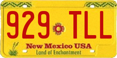 NM license plate 929TLL