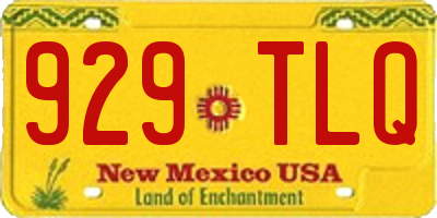 NM license plate 929TLQ