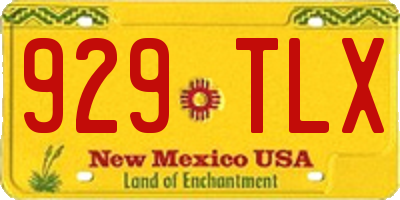 NM license plate 929TLX