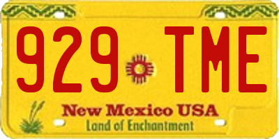 NM license plate 929TME