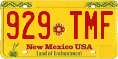 NM license plate 929TMF