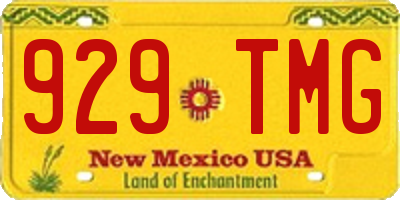 NM license plate 929TMG