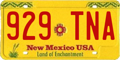 NM license plate 929TNA