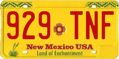 NM license plate 929TNF