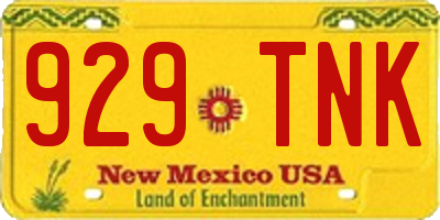 NM license plate 929TNK