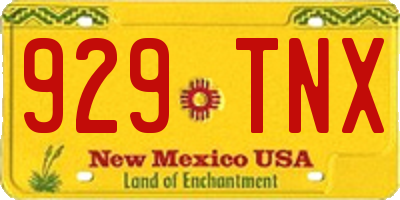 NM license plate 929TNX