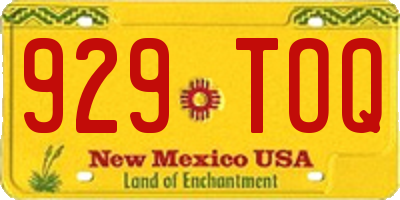 NM license plate 929TOQ