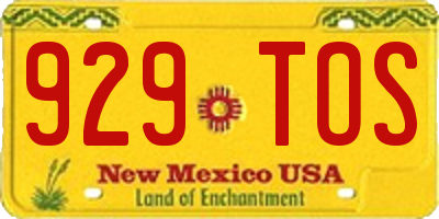 NM license plate 929TOS