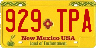 NM license plate 929TPA