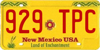 NM license plate 929TPC
