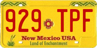 NM license plate 929TPF