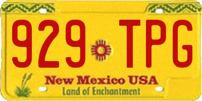 NM license plate 929TPG